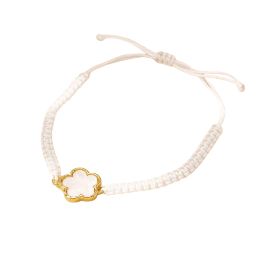 Blumen Armband Weiß